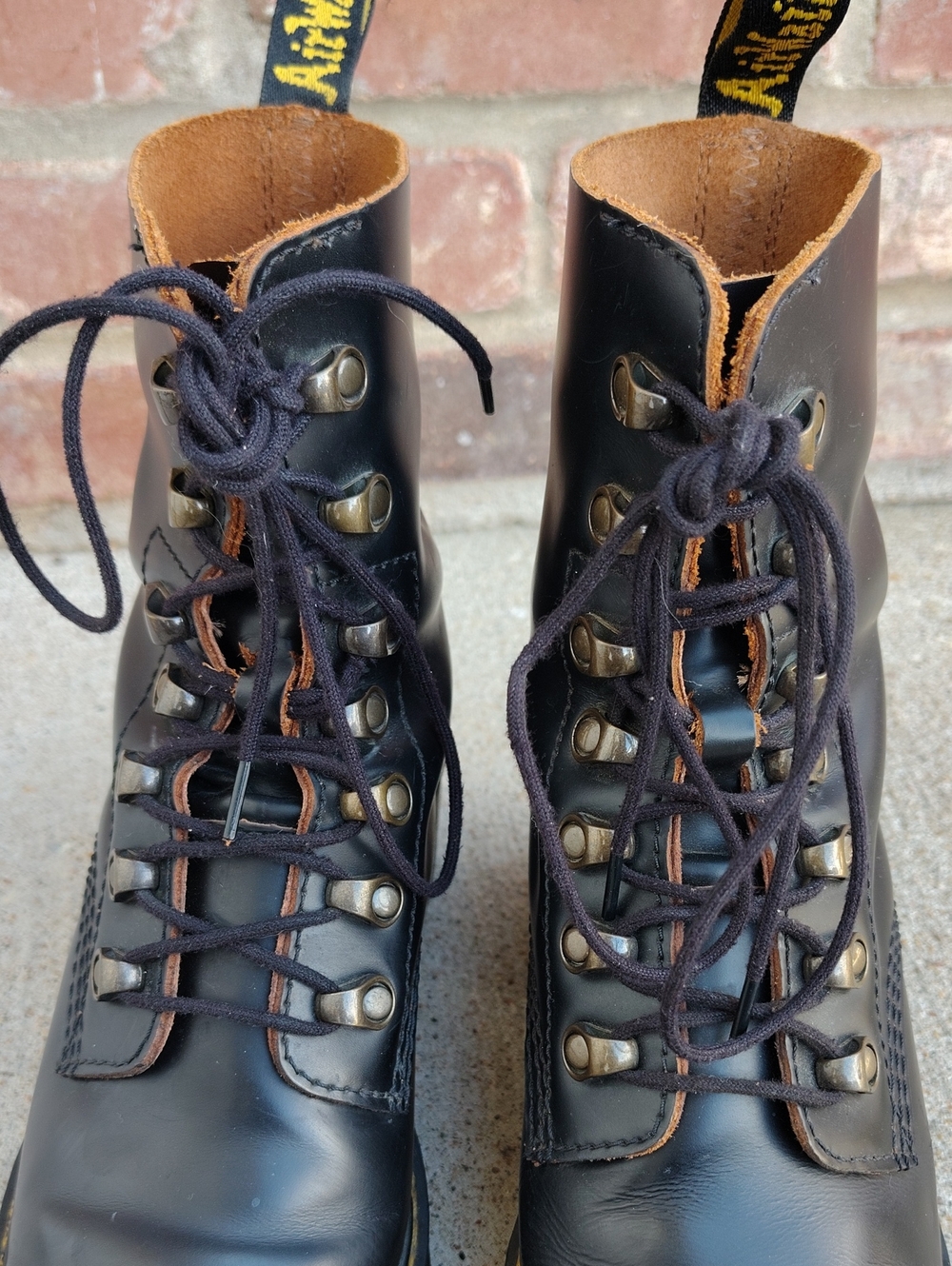 Dr Martens Leona Vintage Smooth Leather Heeled Platform Boots Size 7 Grunge - Picture 13 of 17